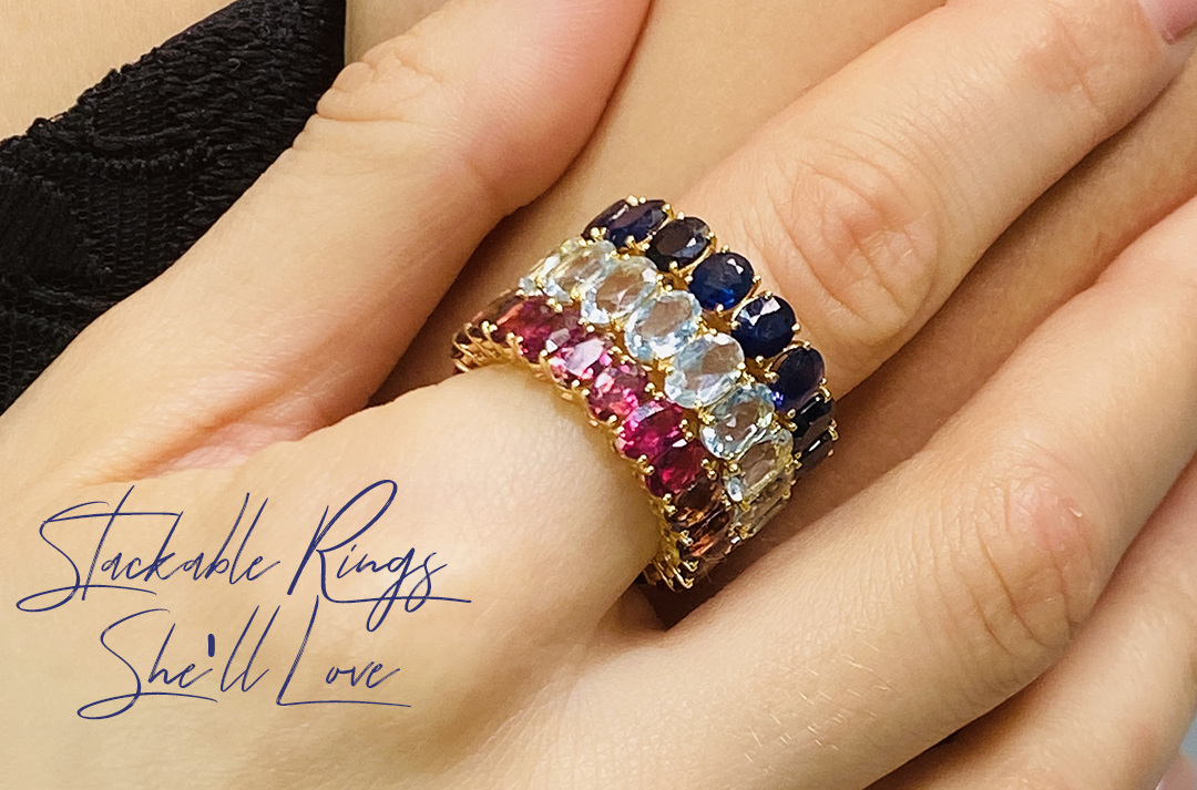 Colored hot sale stackable rings