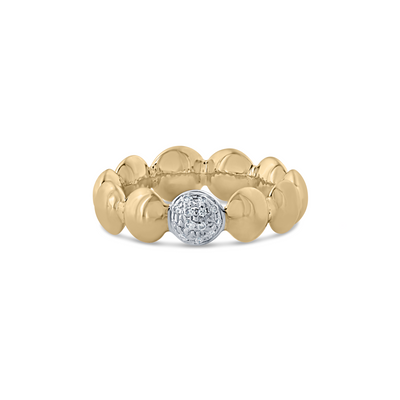 Lente Ring With Diamond Accent In 18K Gold