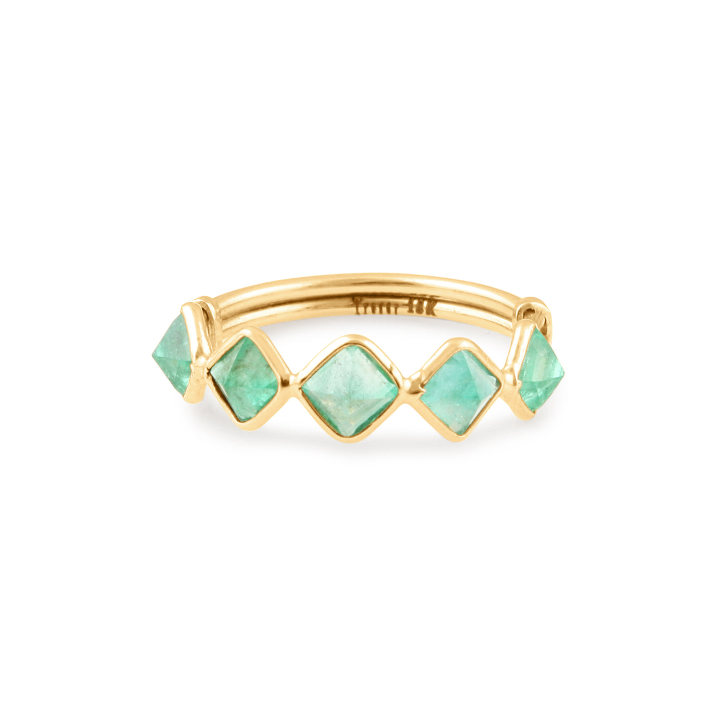 Emerald Square Ring In 18K Yellow Gold