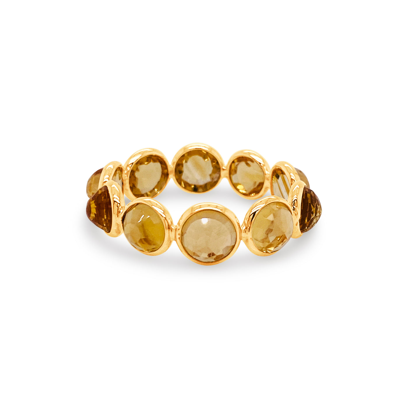 Citrine Round Ring In 18K Yellow Gold