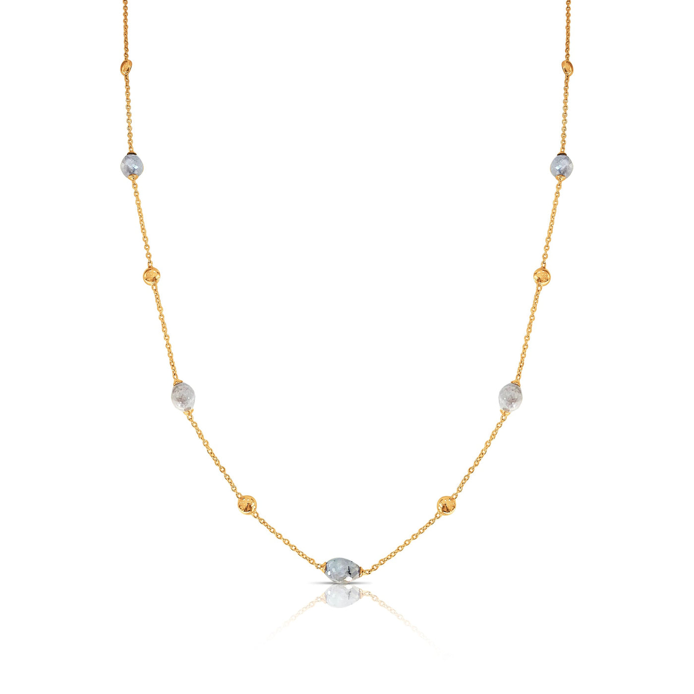 Diamond Baroque Necklace In 18K Yellow Gold