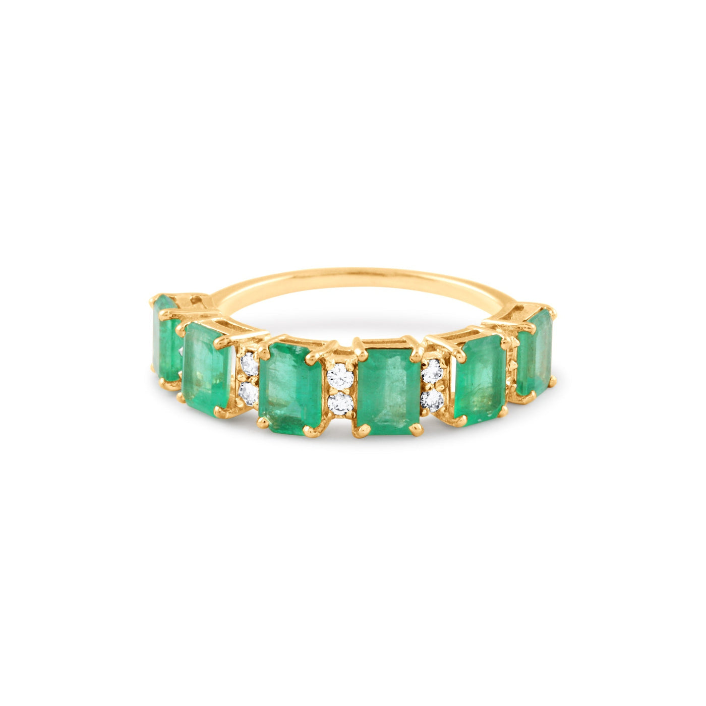 18K Gold Emerald & Diamond Ring – Designer Fine Jewelry by Tresor Collection