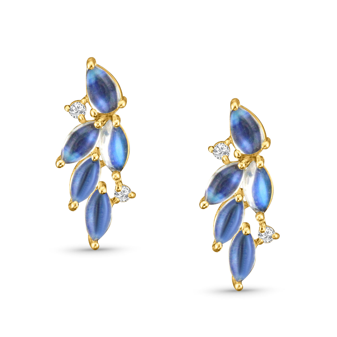 Multicolor Sapphire Round Earring In 18K Yellow Gold (Copy)