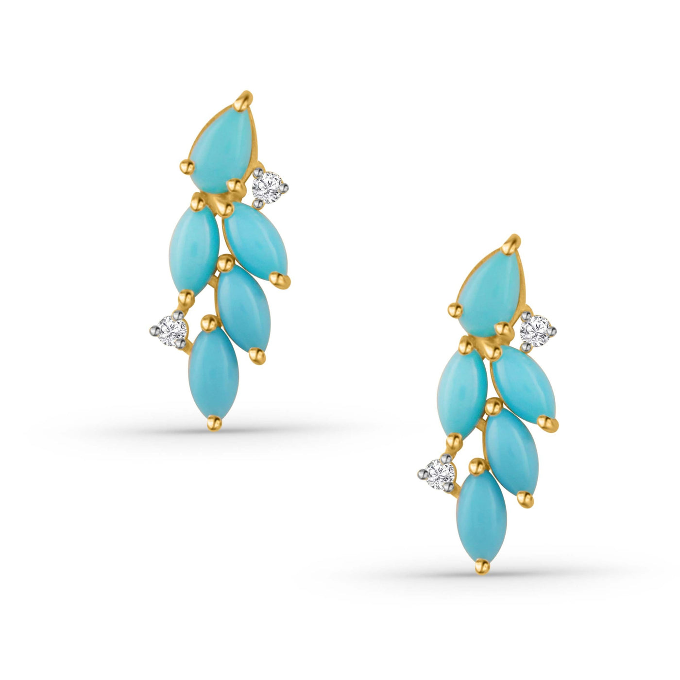 Turquoise Pear Shape & Diamond Earrings – Tresor Collection