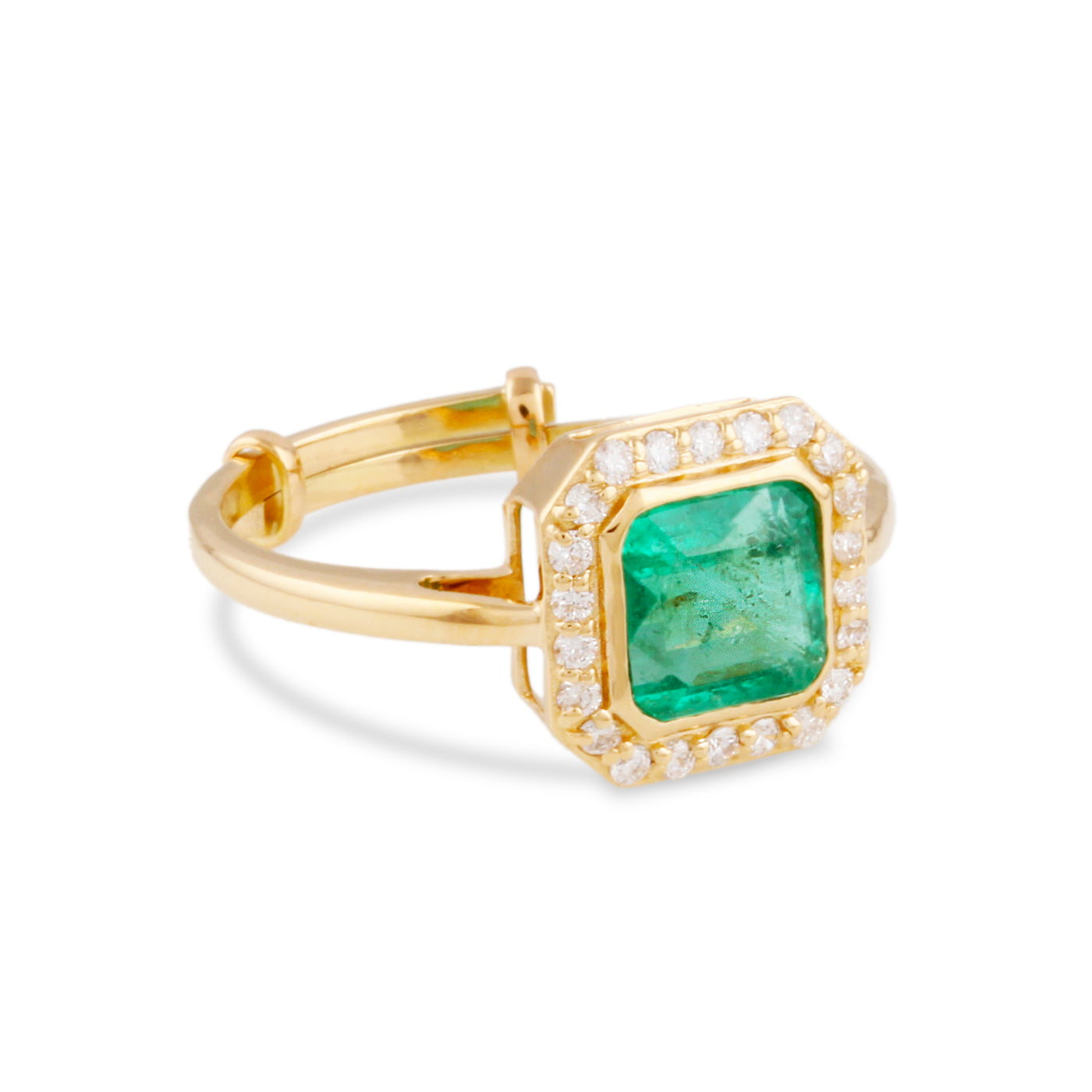 Emerald & Diamond in 18K Yellow Gold