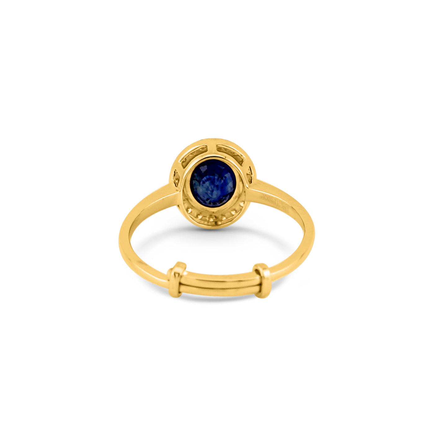 Gemstone Oval & Diamond Ring In 18K Yellow Gold