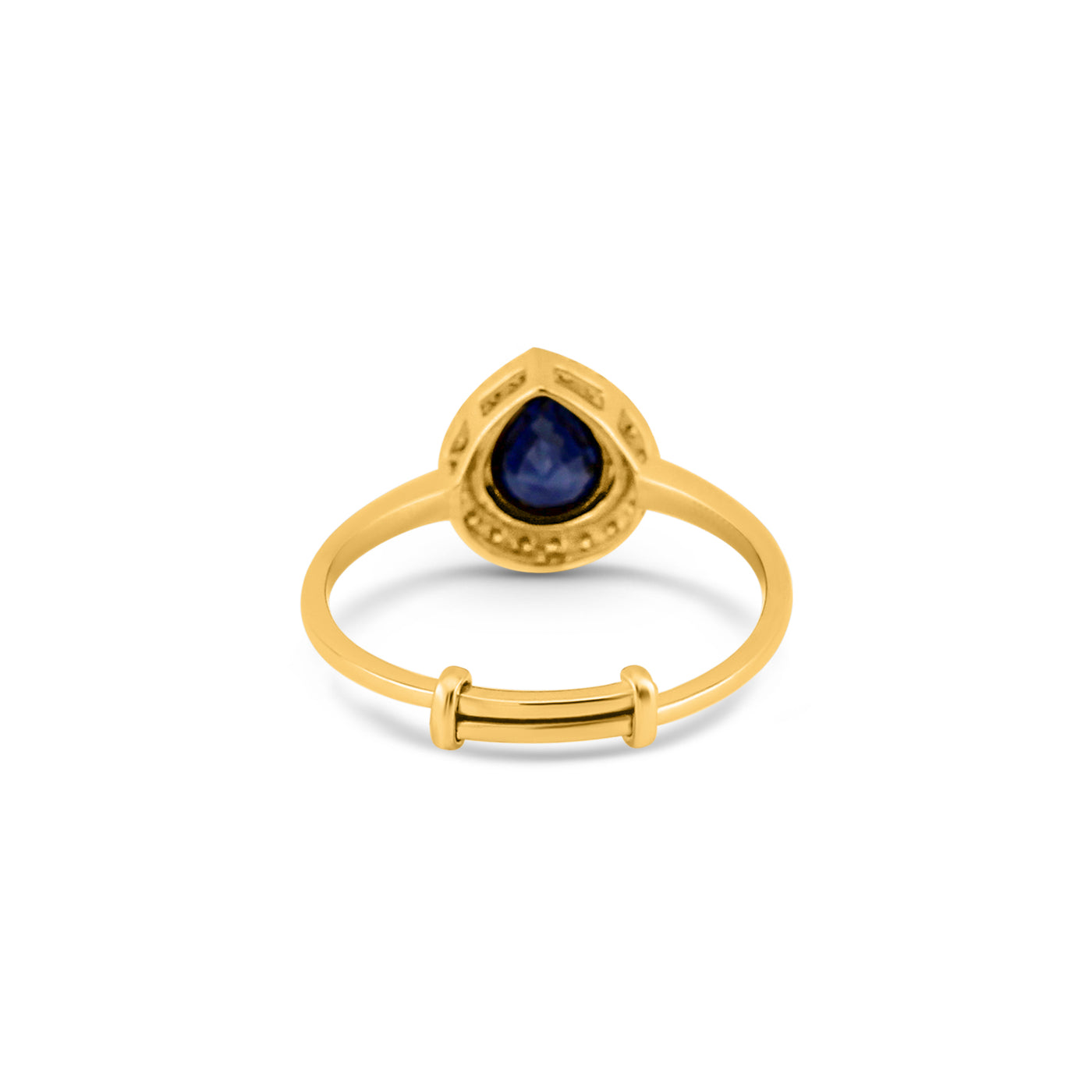 18K gold blue sapphire and diamond ring on white background – elegant fine jewelry by Tresor Collection