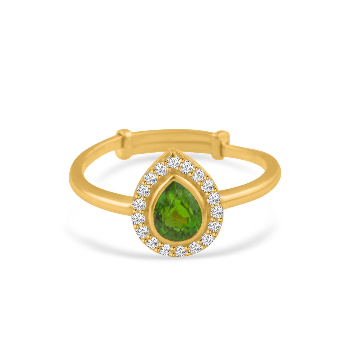 Tsavorite Pear Shape And Diamond Round – Tresor Collection