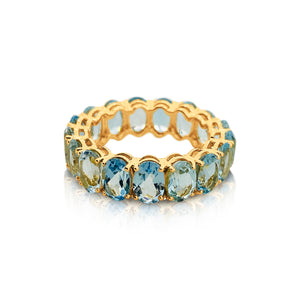 Gemstone Oval Ring In 18K Yellow Gold - Tresor Collection