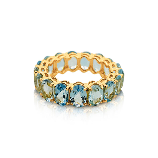 Gemstone Oval Ring In 18K Yellow Gold - Tresor Collection