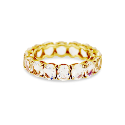 Gemstone Oval Ring In 18K Yellow Gold