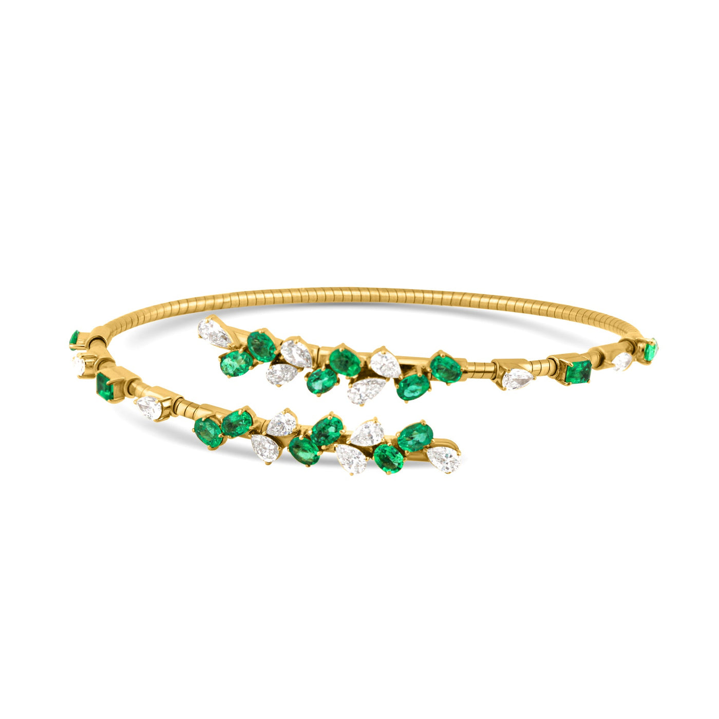 18K Gold Emerald & Diamond bracelet – handcrafted luxury by Tresor Collection