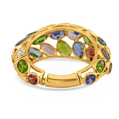 Multicolor Stone Mixshape Ring In 18K Yellow Gold, Gold Earring, Earring, Gemstone Earring, Gold Earring, Earring, Multicolor Stone