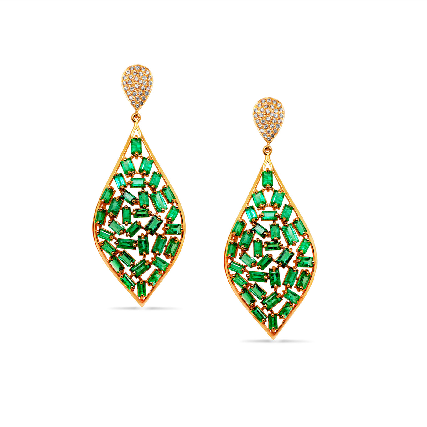 Emerald Earring In 18K Yellow Gold