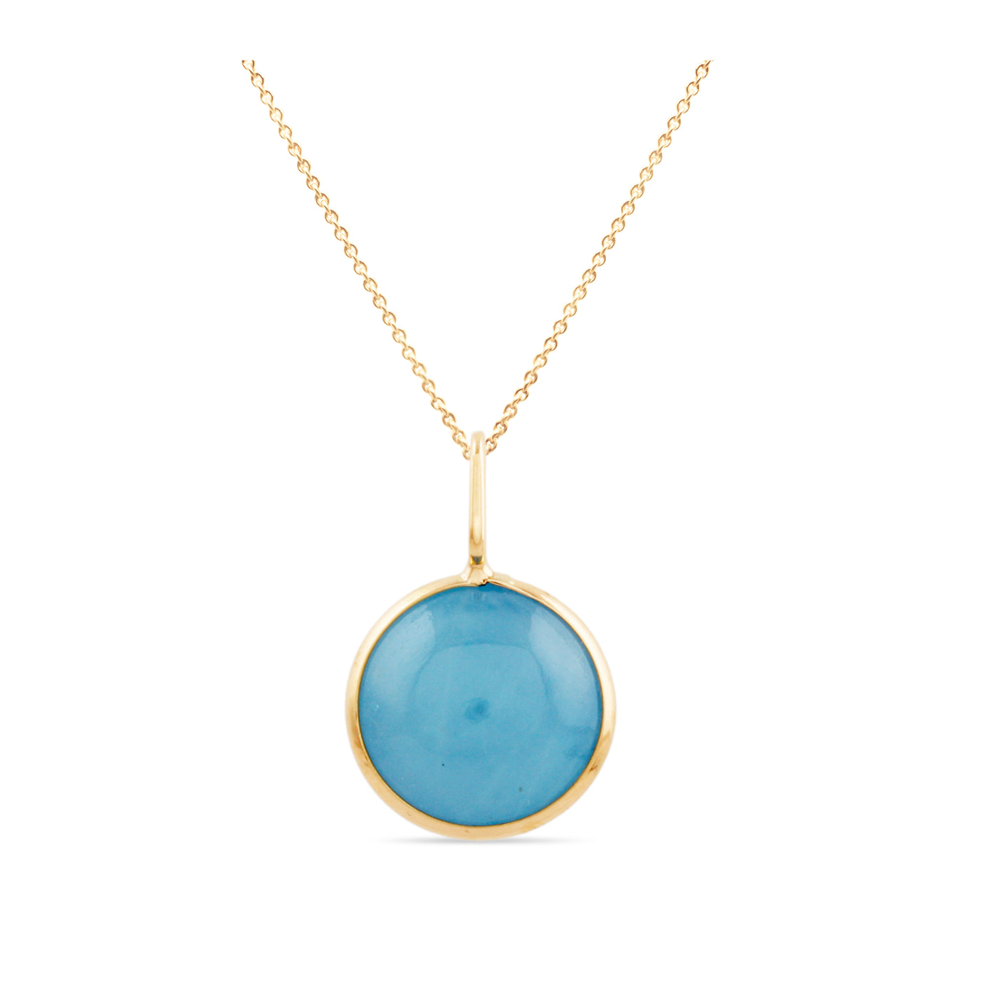 Gemstone Round Pendant In 18K Yellow Gold