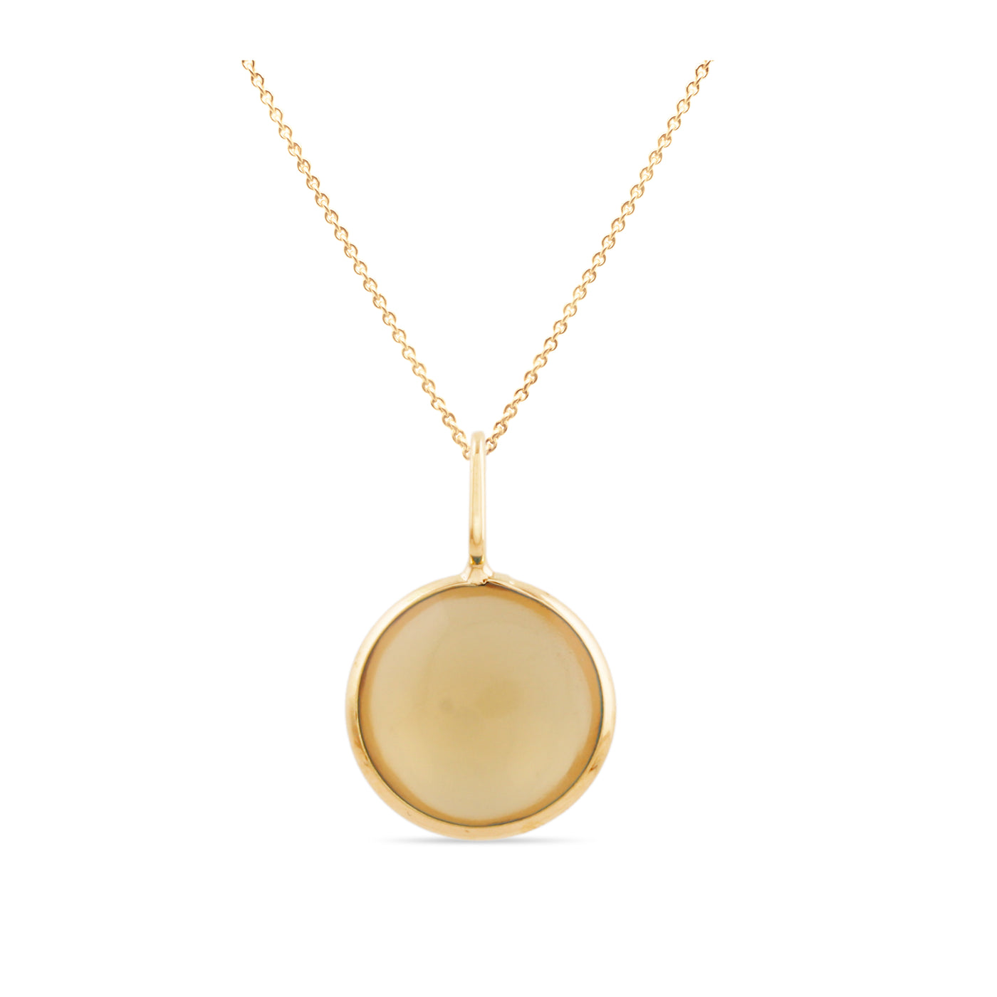 Gemstone Round Pendant In 18K Yellow Gold