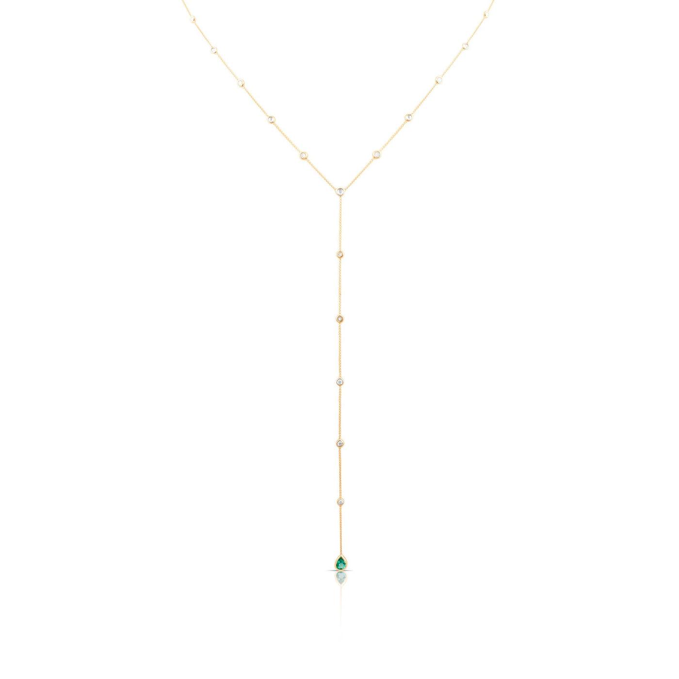 18K Yellow Gold Emerald & Diamond Necklace by Tresor Collection