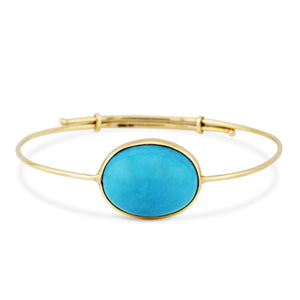 18K gold Turquoise oval bracelet flatlay – handcrafted fine jewelry by Tresor Collection