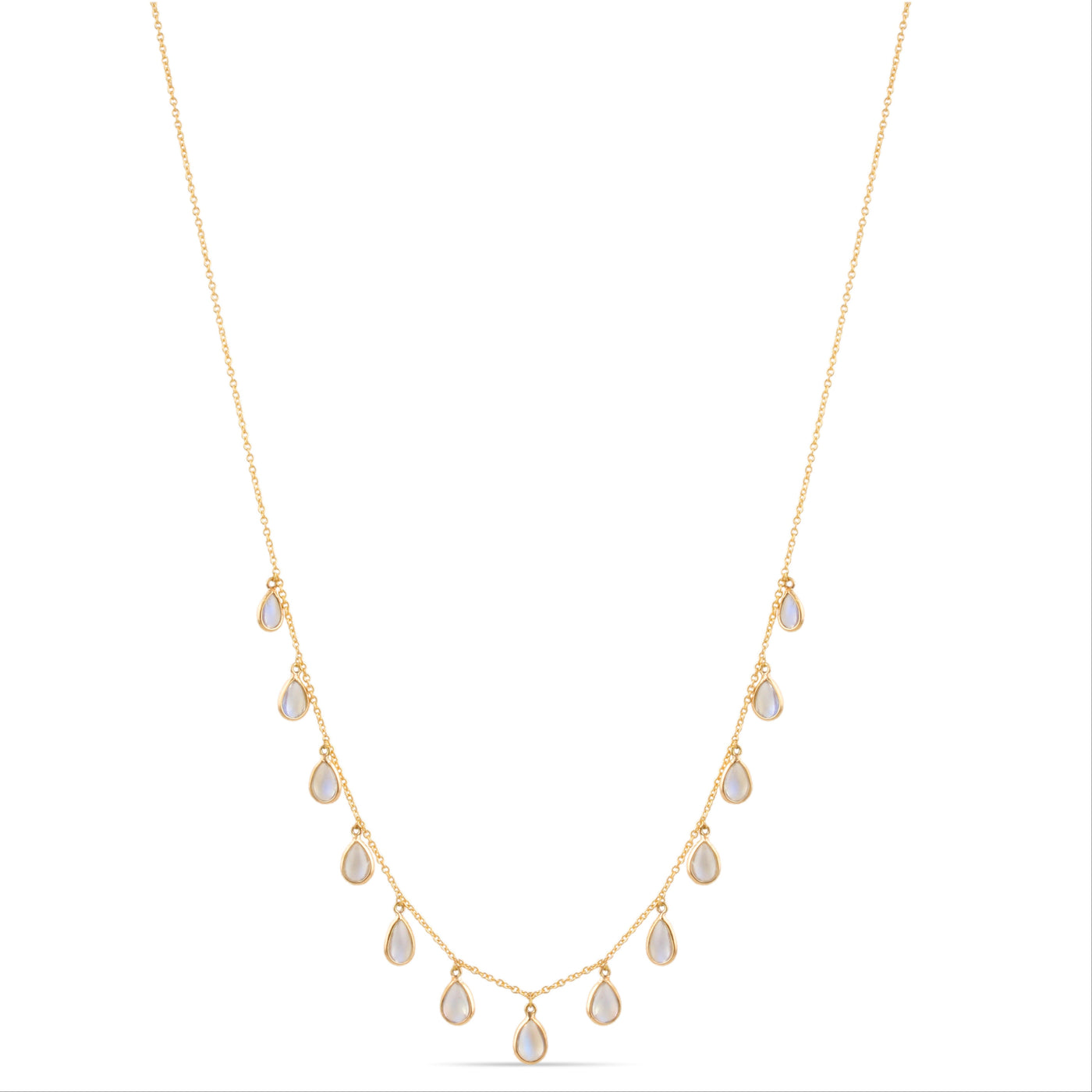 18K Gold Rainbow Moonstone Necklace – Tresor Collection