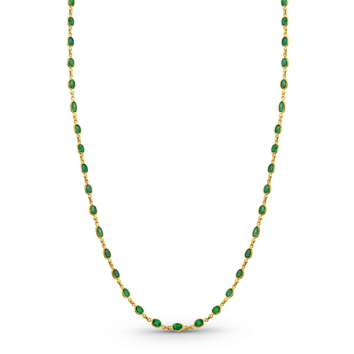 18K gold emerald oval cut necklace – luxury handcrafted jewelry