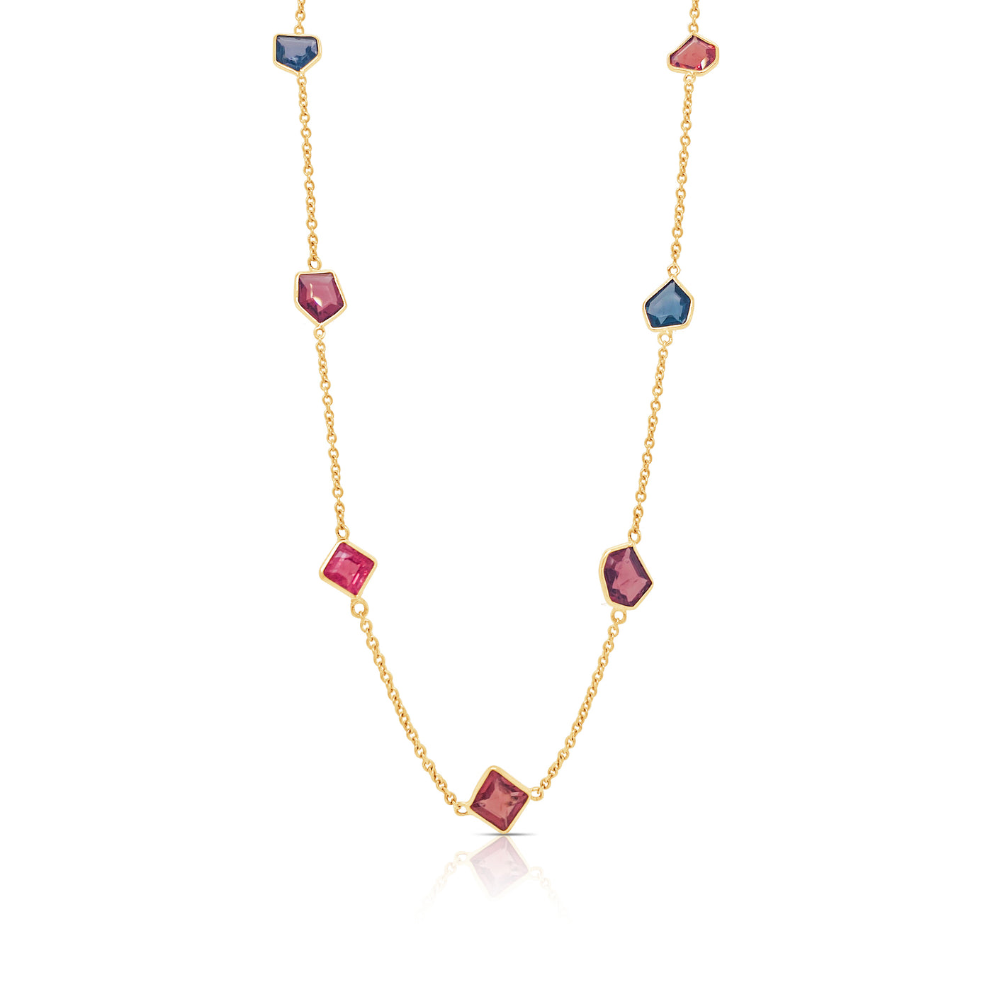 Tourmaline Unshape Necklace In 18K Yellow Gold, Gold, Gold Necklace, Necklace, Gemstone Necklace