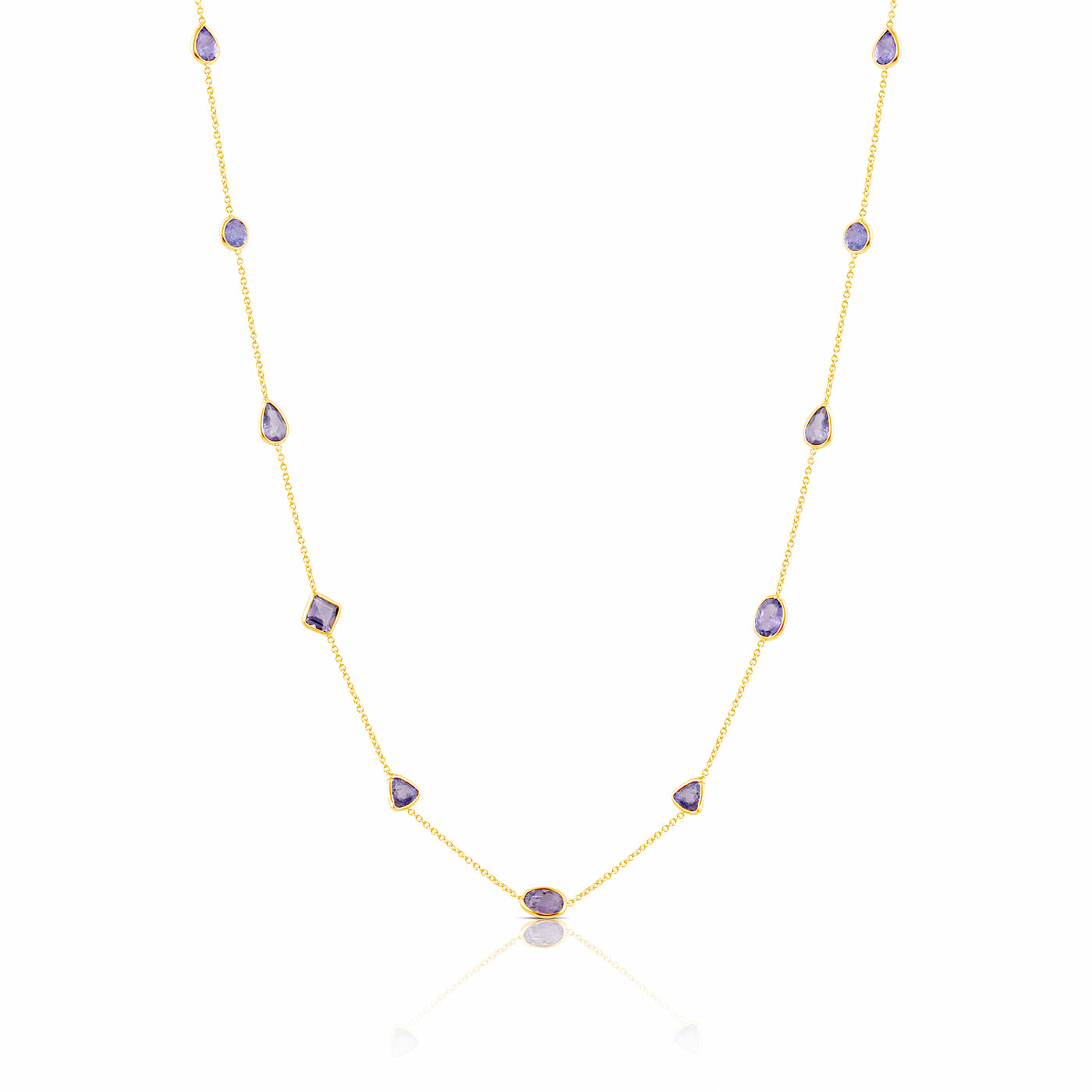 18K Yellow Gold Tanzanite Multi-Cut Necklace – Tresor Fin Collection