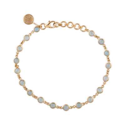 Aquamarine Round Bracelet In 18K Yellow Gold