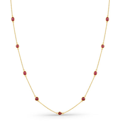 Ruby Mix Shape Necklace With 18 Kt Gold