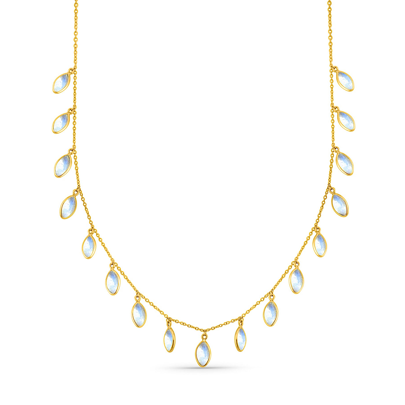 Dainty 18K Gold Rainbow Moonstone necklace