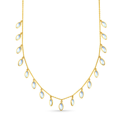 Dainty 18K Gold Rainbow Moonstone necklace