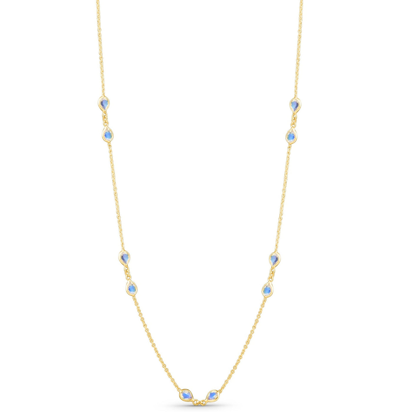 Moonstone Halo Necklace 18K Gold – Femizon