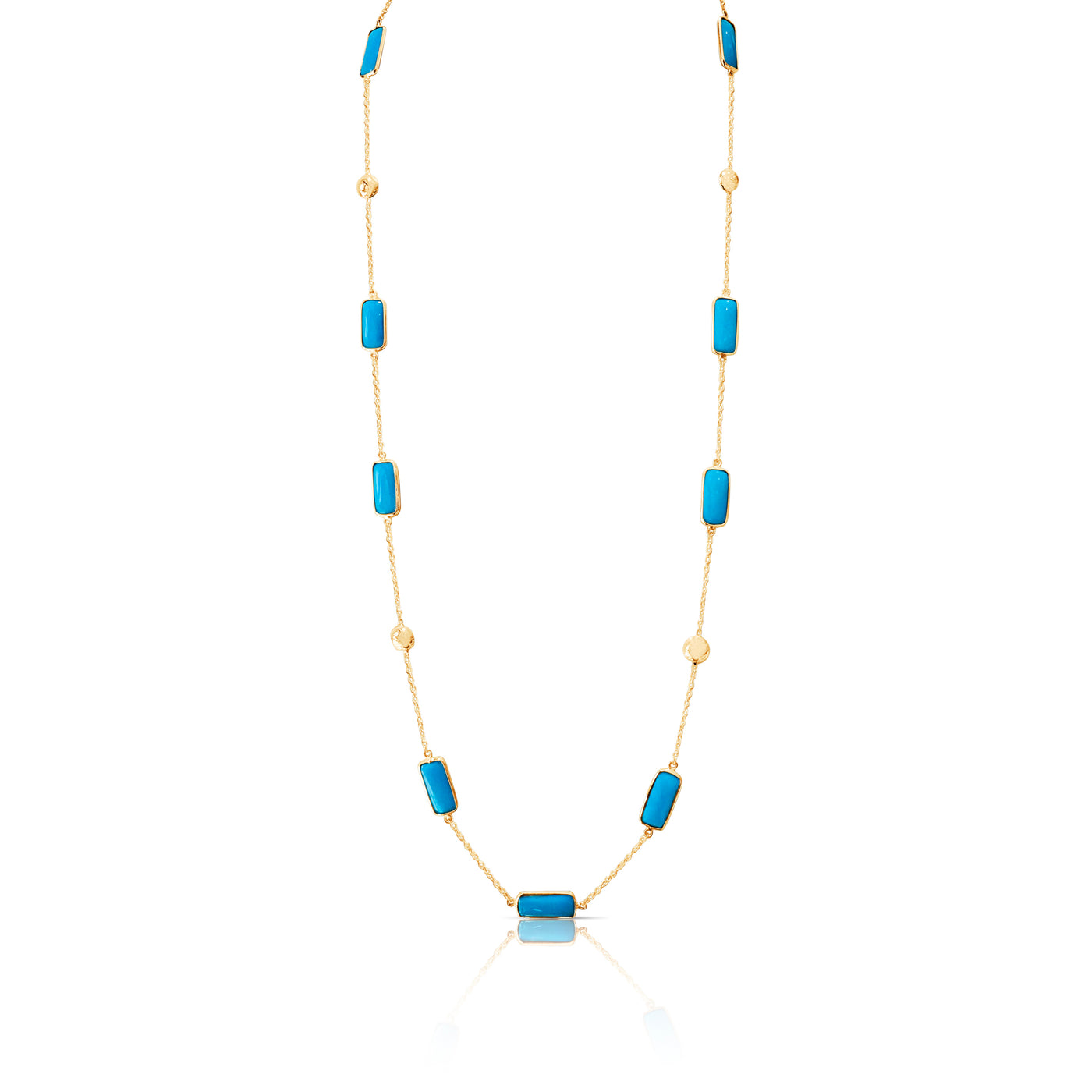 Turquoise Unshape Necklace In 18K Yellow Gold