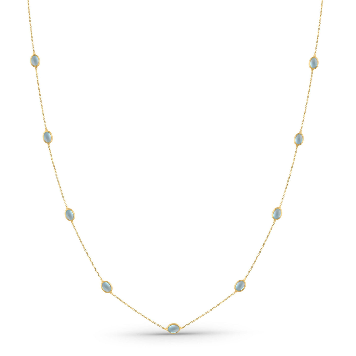 18K gold Blue Topaz necklace – fine handcrafted jewelry by Tresor Collection