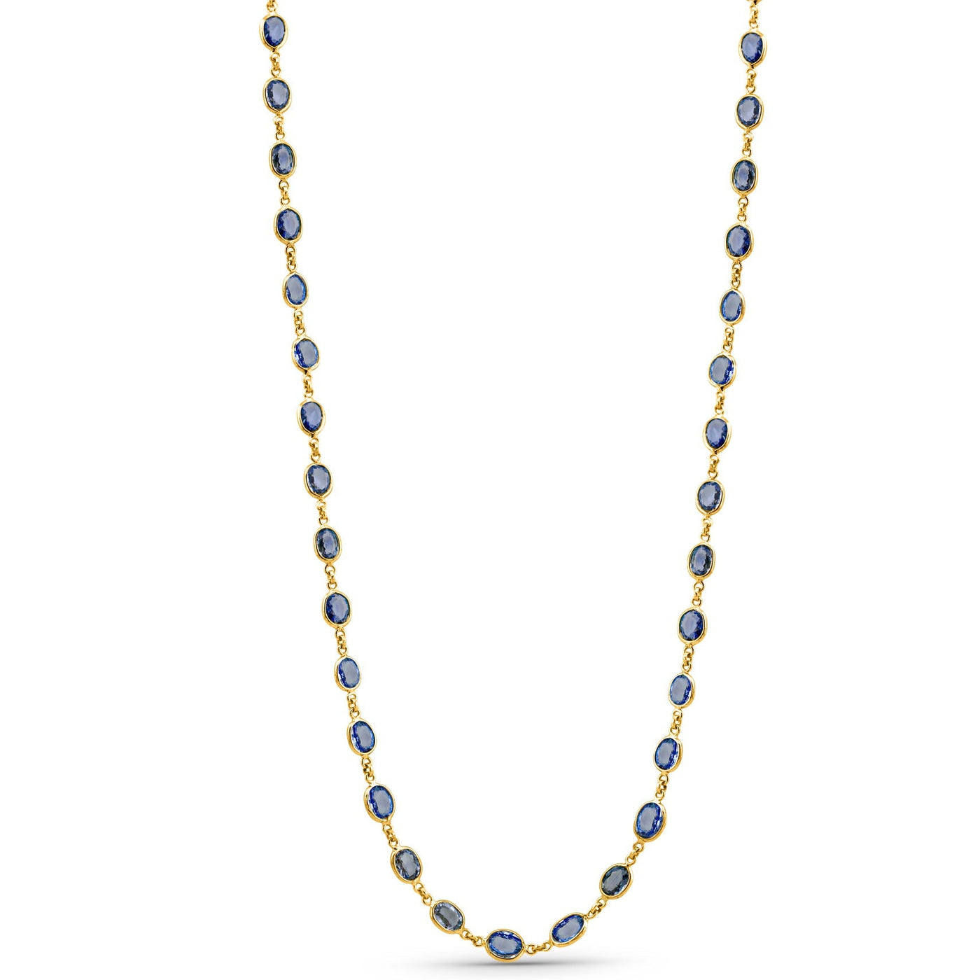 18K gold oval tanzanite necklace – luxury fine jewelry