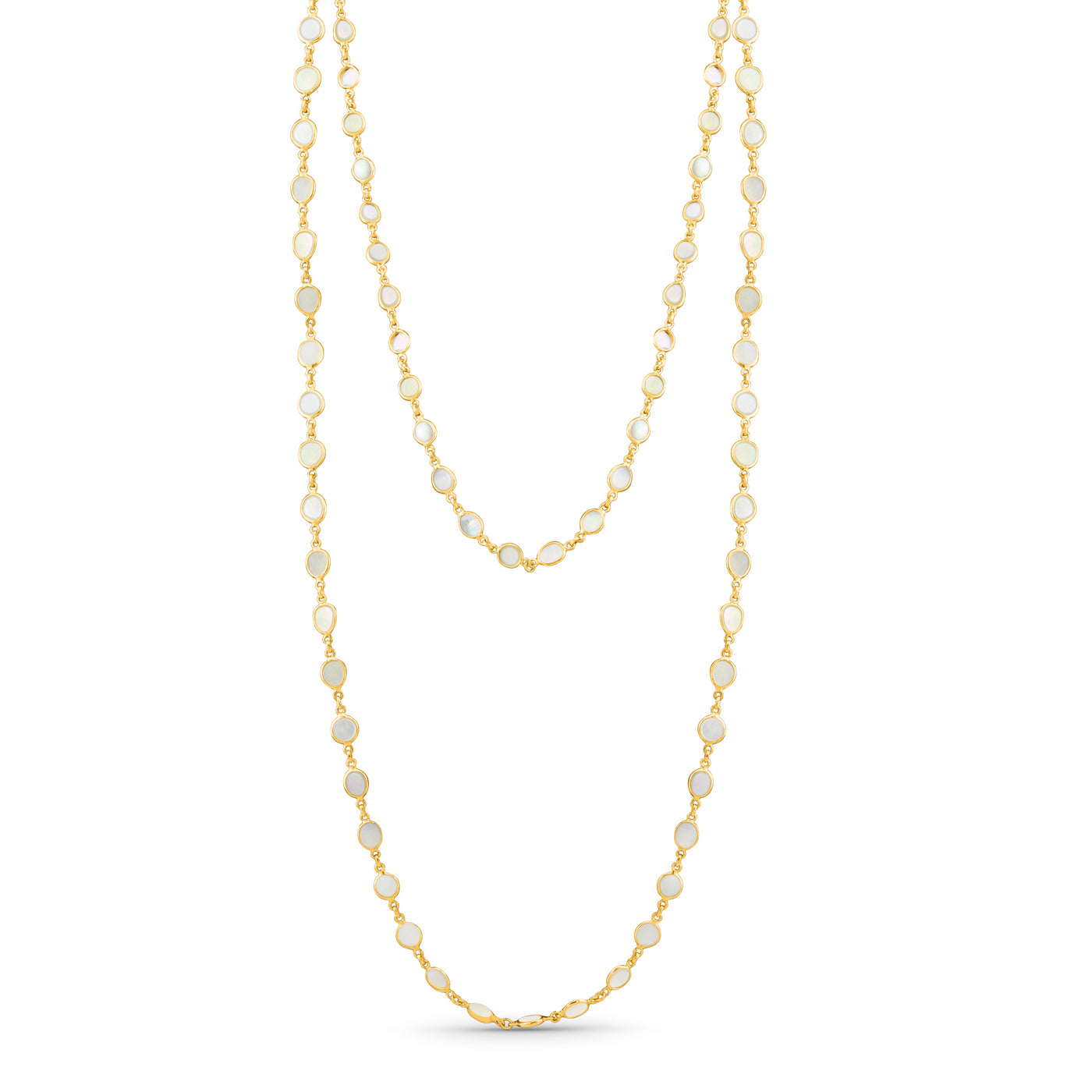 Mother Of Pearl Unshape Necklace In 18K Yellow Gold