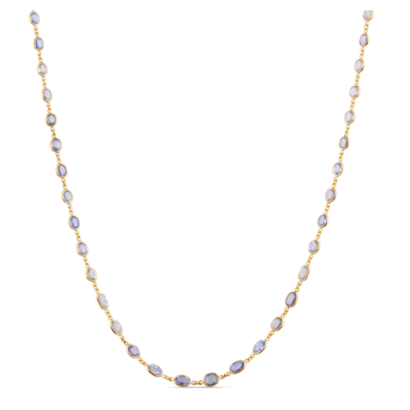 18K Gold Blue Sapphire Multishape Link Necklace – Fin Collection