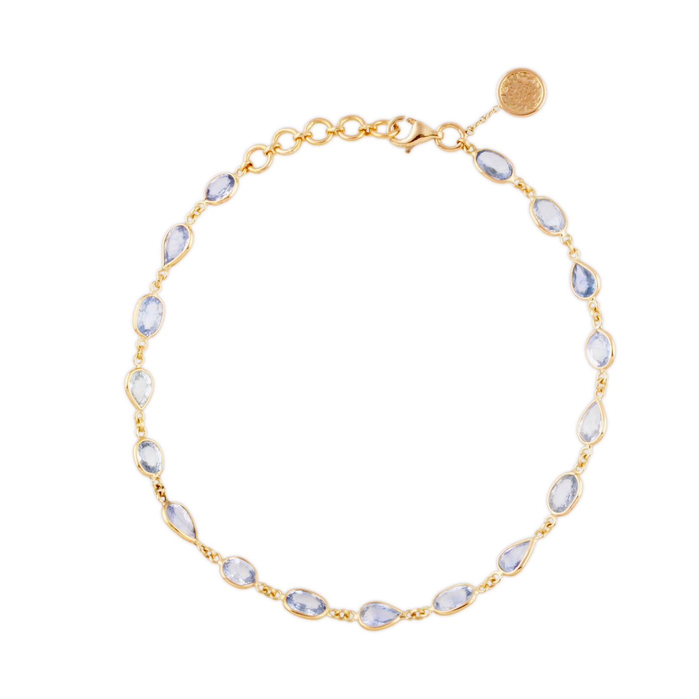 Blue Sapphire Mix Shape Bracelet In 18K Yellow Gold