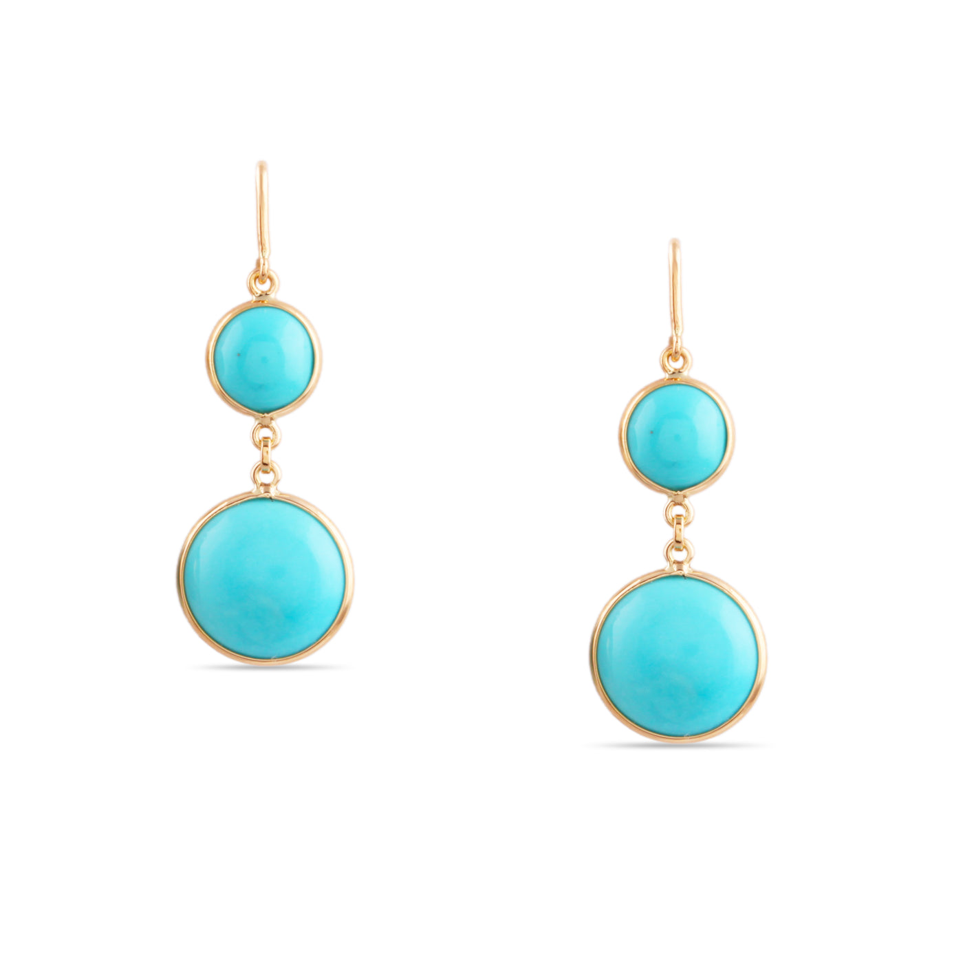 Turquoise Rd. Earring In 18K Yellow Gold