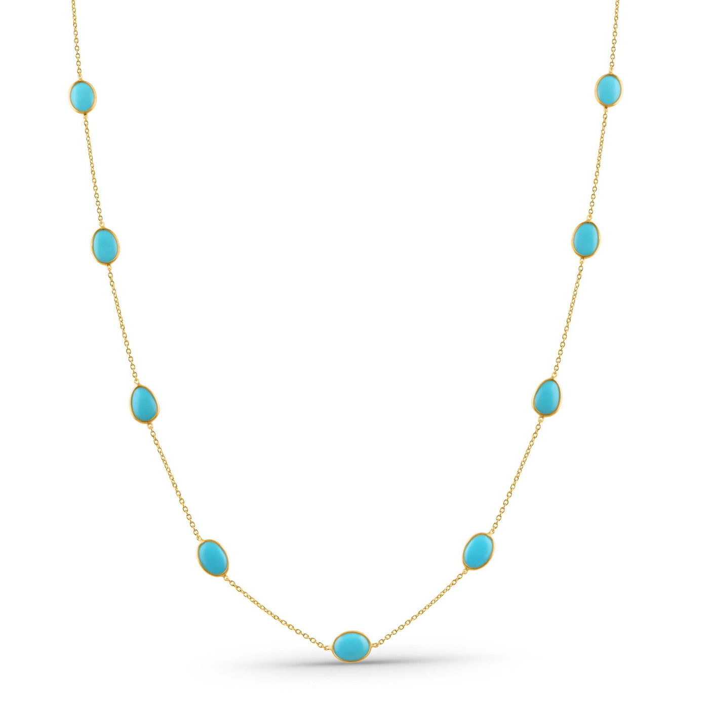 18K gold Turquoise necklace – handcrafted gemstone jewelry by Tresor Collection