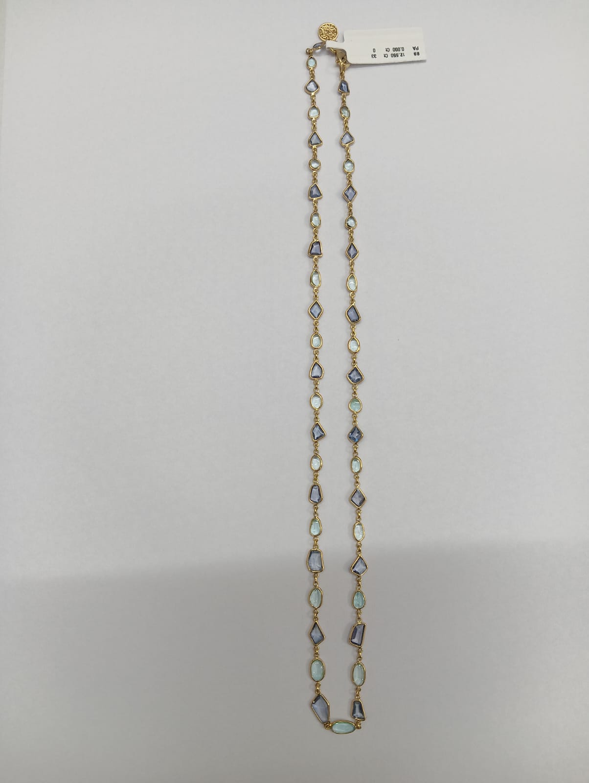 18K gold Blue Sapphire & Paraiba Tourmaline necklace – handcrafted luxury by Tresor Collection