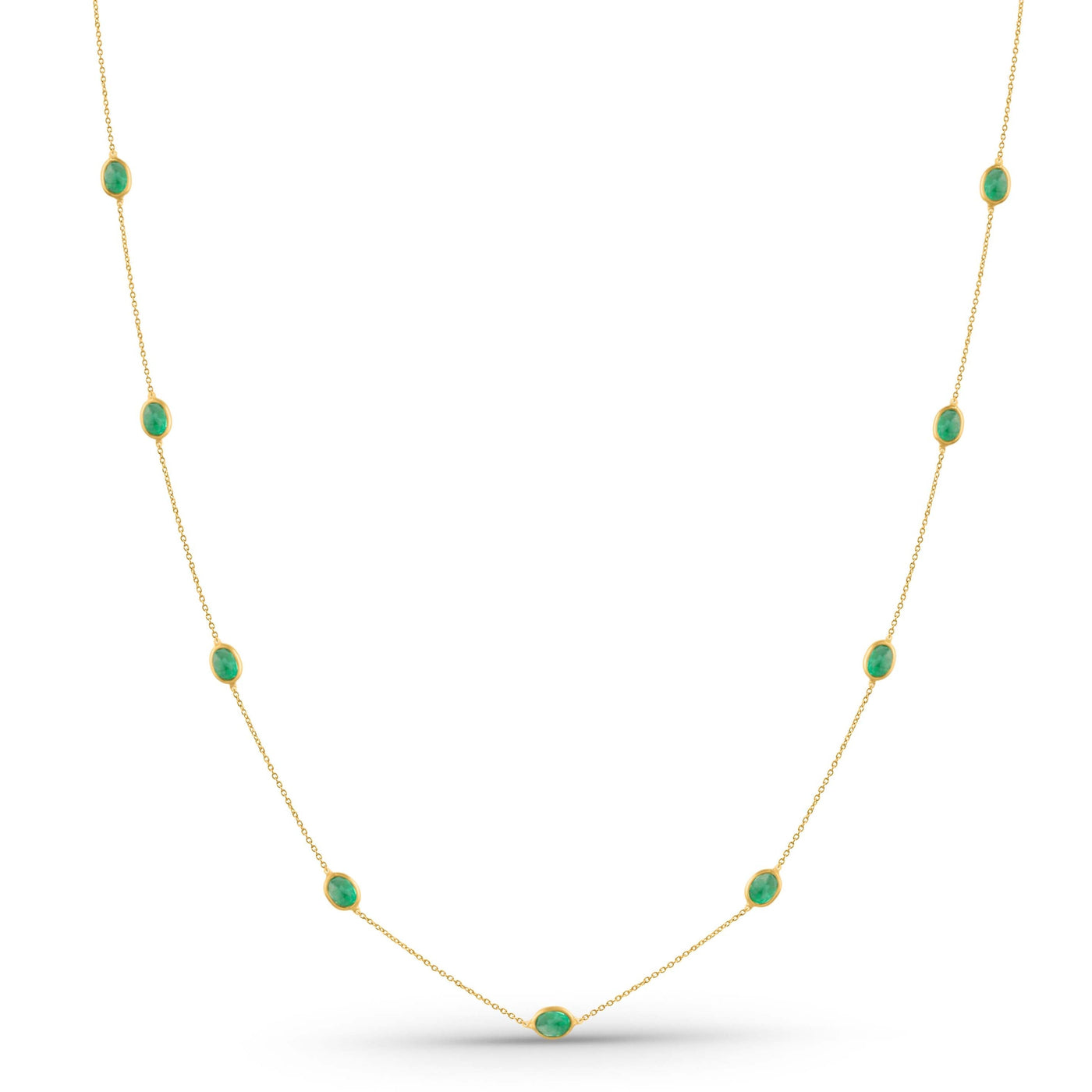 Elegant 18K gold emerald necklace – handcrafted fine jewelry from Tresor Collection