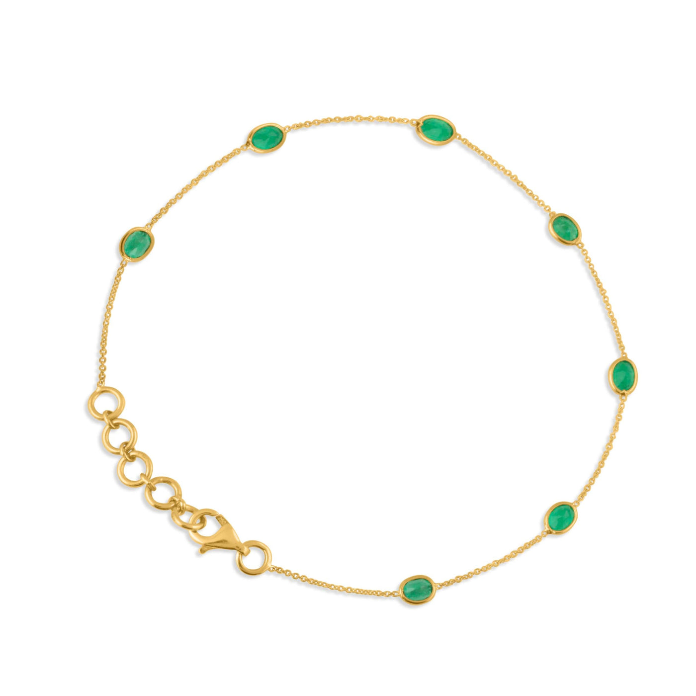Emerald Oval Bracelet With 18 Kt Gold