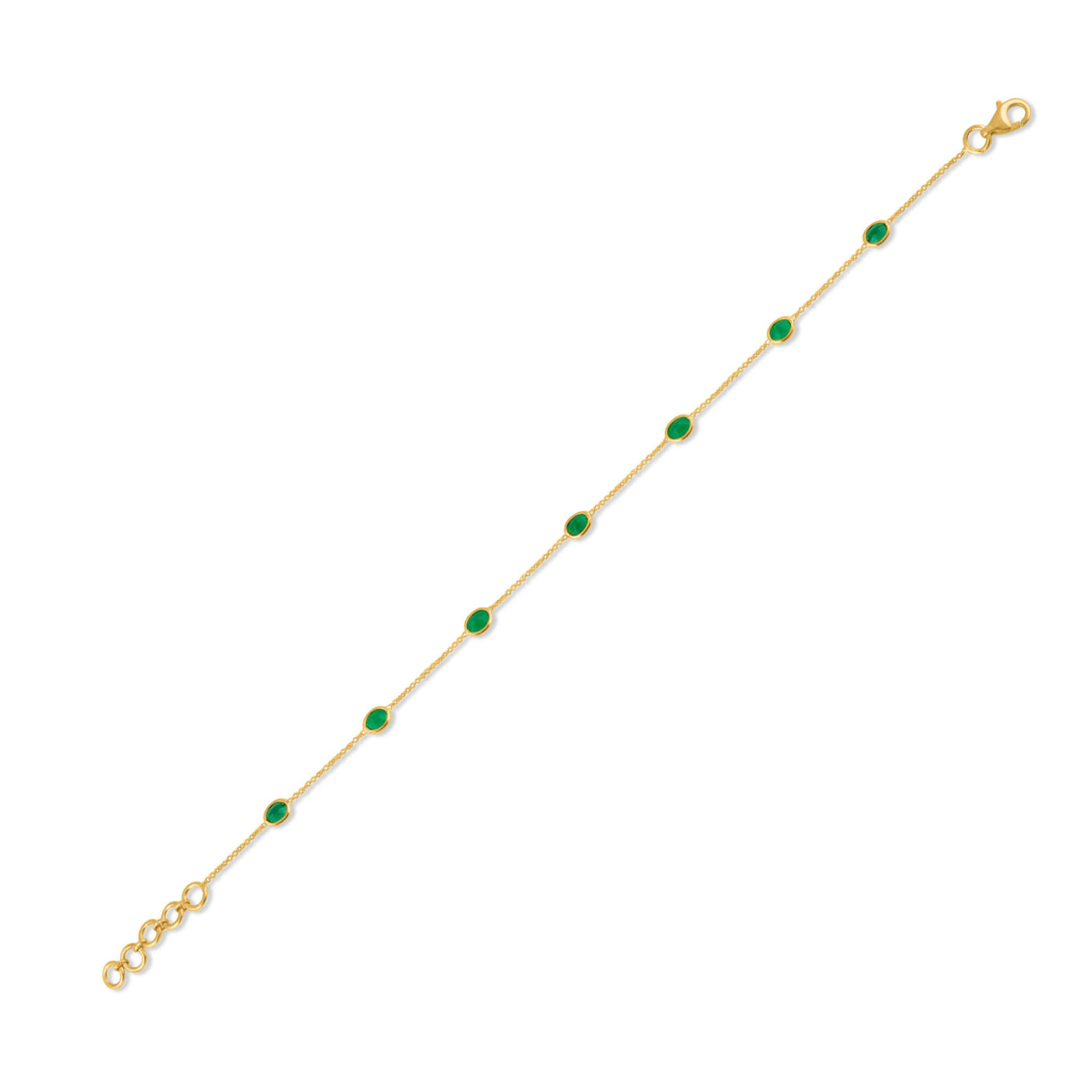 Emerald Oval Bracelet With 18 Kt Gold