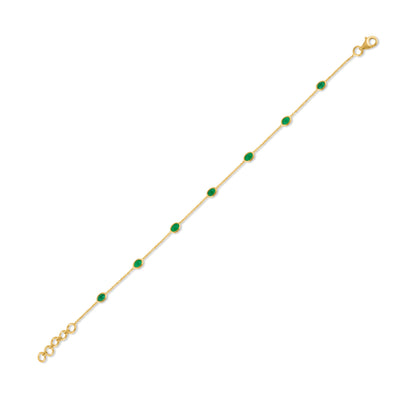Emerald Oval Bracelet With 18 Kt Gold