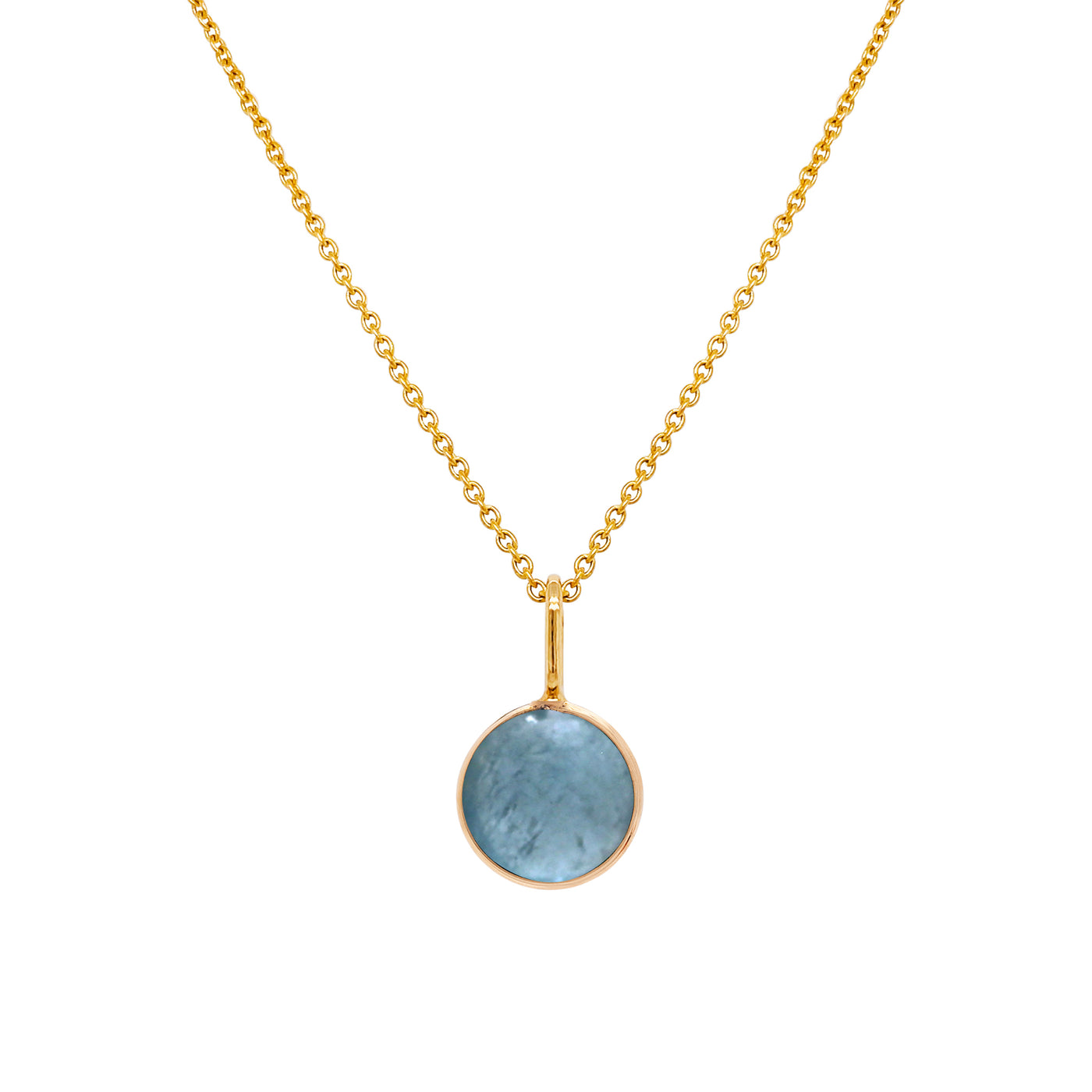 Gemstone Round Pendant In 18K Yellow Gold