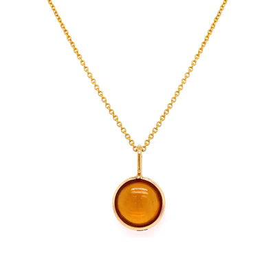 Gemstone Round Pendant In 18K Yellow Gold