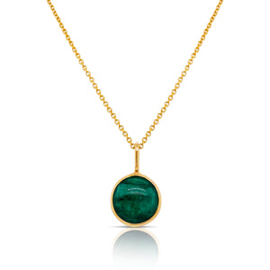 Gemstone Round Pendant In 18K Yellow Gold - Tresor Collection