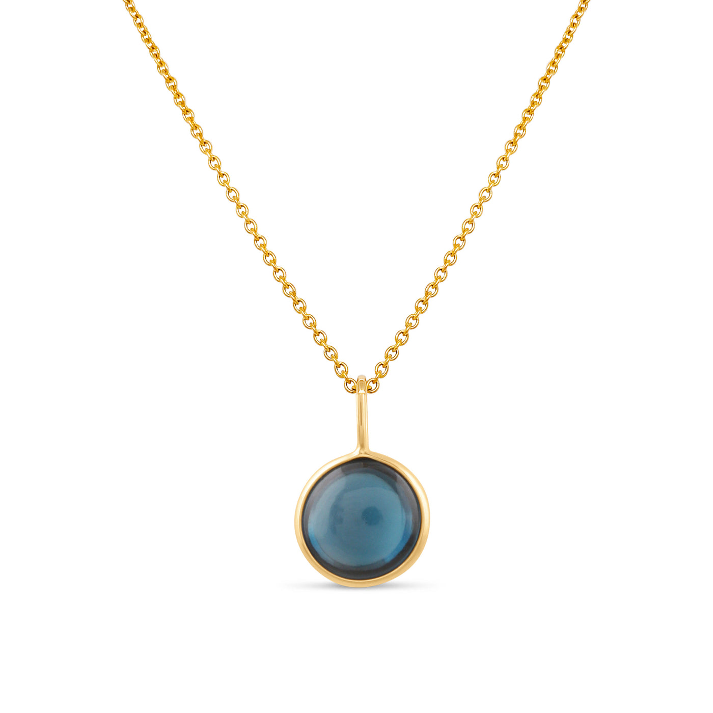 Gemstone Round Pendant In 18K Yellow Gold