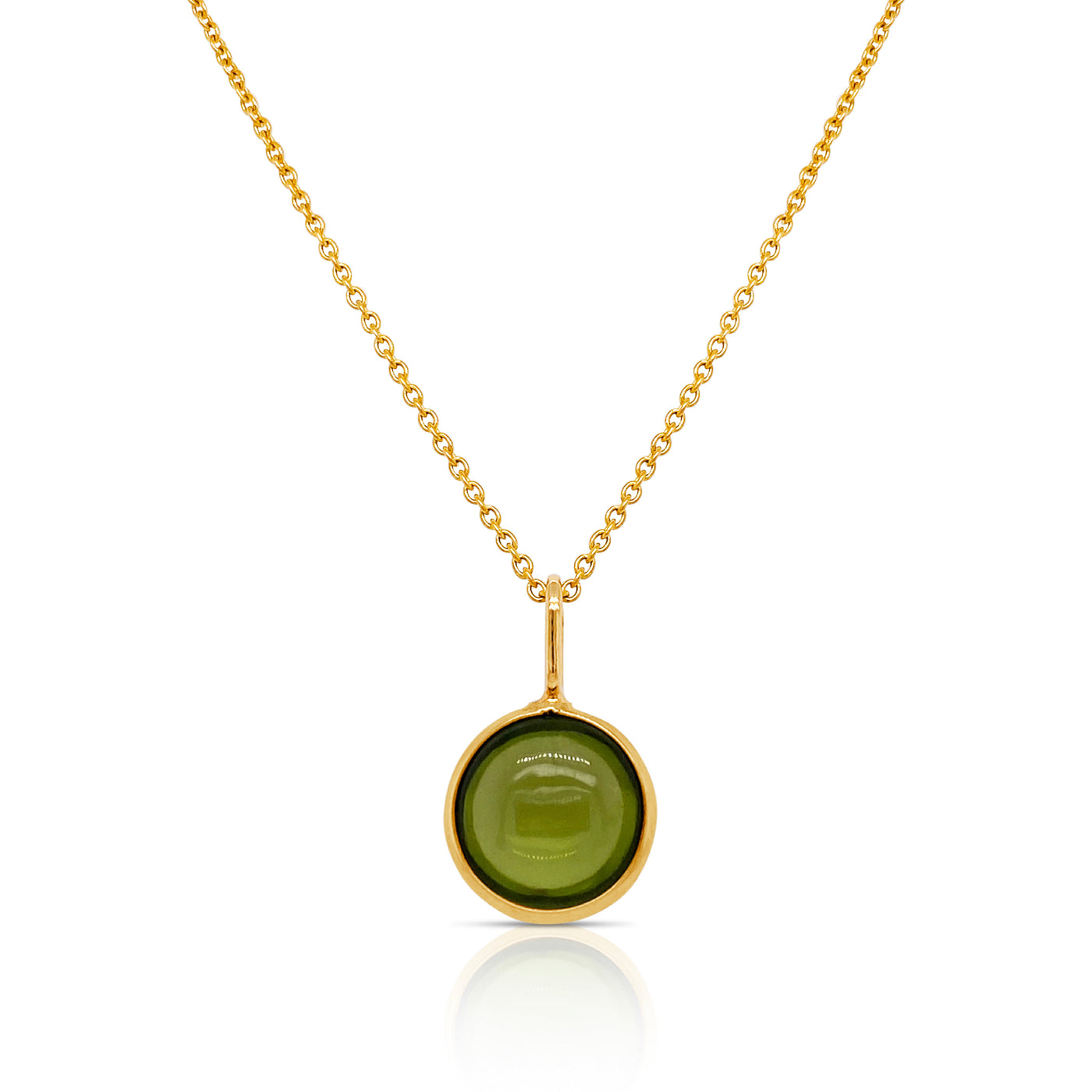 Gemstone Round Pendant In 18K Yellow Gold