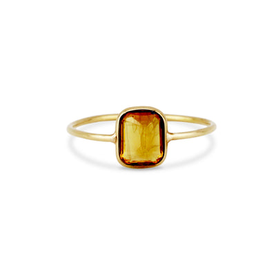 Yellow Sapphire Rectangle Ring In 18K Yellow Gold